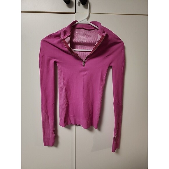 Free People Movement Pink 1/2 Zip Mock Neck  Activewear PulloverWomens XS Barbie - Picture 1 of 15